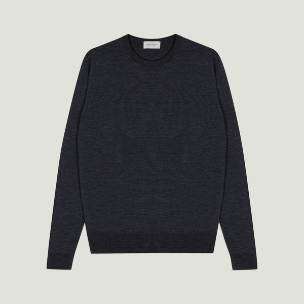 JOHN SMEDLEY Farhill Extra Fine Merino Wool Jumper in Hepburn Smoke