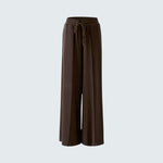 OUI Marlene Long Straight Leg Drawstring Waist Trousers in Mulch