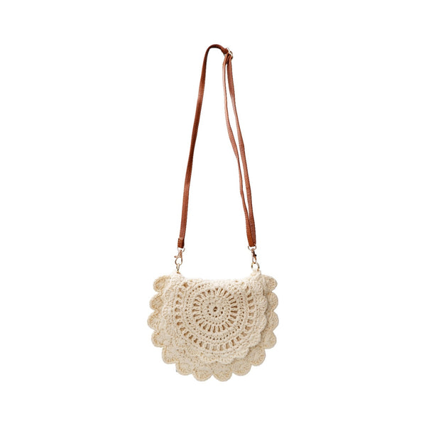 BLACK COLOUR BCCrochet Mini Bag in Cream
