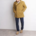 MOUSQUETON Adamis Canvas Double Breasted Peacoat in Bronze
