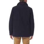 MOUSQUETON Adamis Canvas Double Breasted Peacoat in Marine