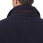 MOUSQUETON Adamis Canvas Double Breasted Peacoat in Marine
