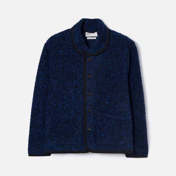 UNIVERSAL WORKS Lancaster Boucle Fleece Jacket in Blue