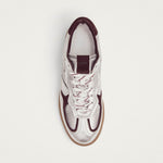 ALOHAS Tb.490 Grain Shimmer Leather Sneakers in Silver/Burgundy