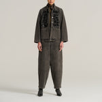 V DE VINSTER Emile Embellished Denim Jacket in Anthracite