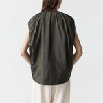 MARFA STANCE Parachute Silk Nylon Vest in Pale Olive/ Oyster