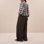 BY-BAR Yena Frill Hem Blouse in Tokyo Check