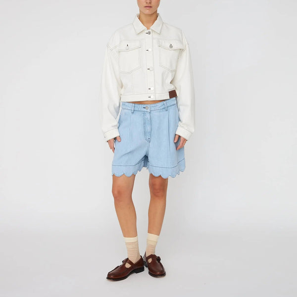STELLA NOVA Soft Denim Shorts in Light Blue