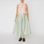 STELLA NOVA Embroidery Anglaise Halterneck Top in Soft Powder
