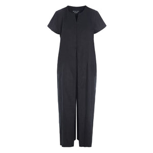 Airy Linen Jumpsuit in Black