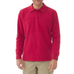 MOUSQUETON Arthur Long Sleeve Polo Shirt  in Chilli Red