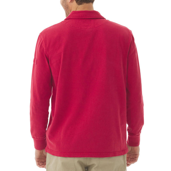 MOUSQUETON Arthur Long Sleeve Polo Shirt  in Chilli Red