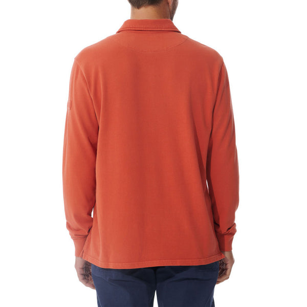MOUSQUETON Arthur Long Sleeve Polo Shirt  in Orange
