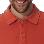 MOUSQUETON Arthur Long Sleeve Polo Shirt  in Orange