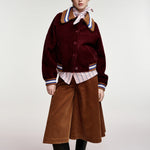 ESSENTIEL ANTWERP Kamore Knit Jacket with Collar in Wine