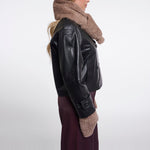 RINO & PELLE Obu Fluffy Scarf in Mocha Latte
