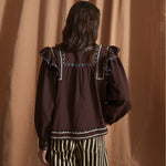 SOPHIE + LUCIE Katmandu Twill Blouse in Brown