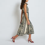SOPHIE + LUCIE Christian Embroidered Dress in Cream/Black