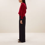 BY-BAR Benji Wide Stripe Long Trousers in Wine