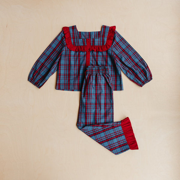 TBCO. Cotton Pyjamas in Navy Tartan