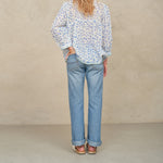 M.A.B.E Edie Print Longsleeve Top in Blue
