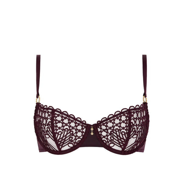 AUBADE Eloge du Desir Half Cup Bra in Deep Berry