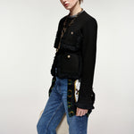 ESSENTIEL ANTWERP Kinetic Fringed Jacket in Black