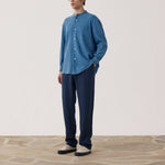 HARTFORD Joggy Linen Pants in Navy Blue