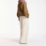 ESSENTIEL ANTWERP Kanada Knitted Jacket with Fur in Camel/Pink
