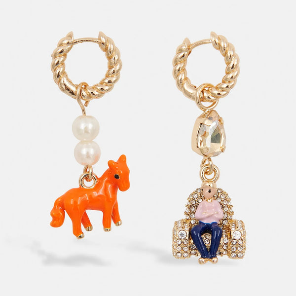 ESSENTIEL ANTWERP Jessika Earrings with Charms in Gold