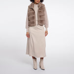 RINO & PELLE May Short Faux Fur Gilet in Mocha Latte