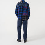 UNIVERSAL WORKS Lazy Day Patchwork Check Shirt in Blue