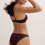 AUBADE Eloge du Desir Half Cup Bra in Deep Berry