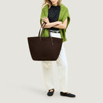 NAGHEDI Jet Setter Large Tote Handbag in Chocolate