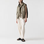 MARFA STANCE Parachute Silk Nylon Vest in Pale Olive/ Oyster
