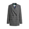 ESSENTIEL ANTWERP Kendra Oversized Checked Double Breasted Blazer in Dark Grey/Off White