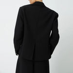 STELLA NOVA Tuxedo Cropped Blazer in Black