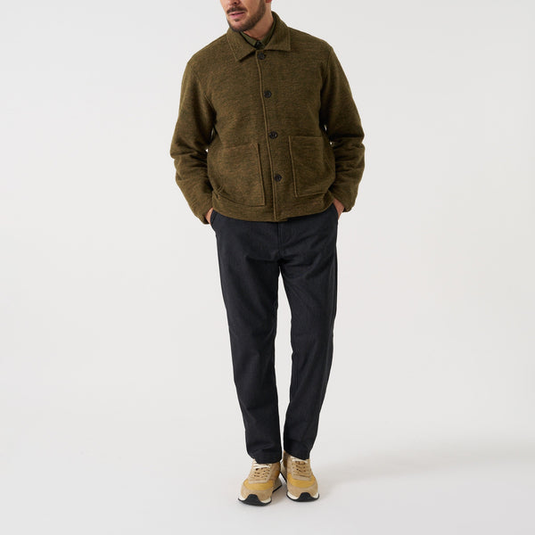 UNIVERSAL WORKS Rams Wool Mix Jacket in Olive