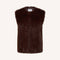 BY-BAR Mona Faux Fur Gilet in Dark Brown