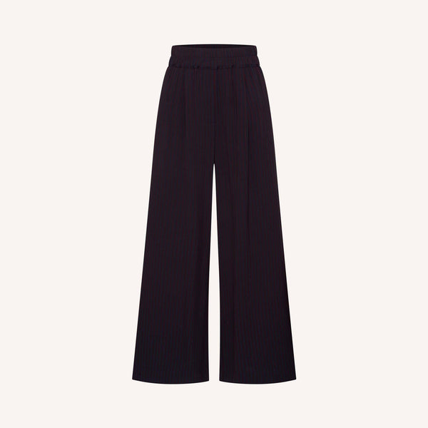 BY-BAR Benji Wide Stripe Long Trousers in Wine