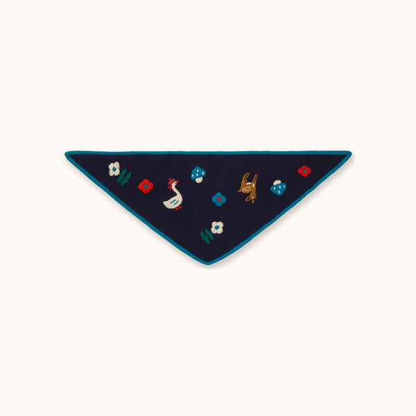 THE TINY BIG SISTER Fall Merino Wool Bandana in Navy