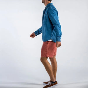 Beach Horizon Cord Shorts in Cedar Red