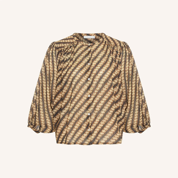 BY-BAR Becky Manilla Blouse in Manilla Print