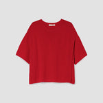 BEAUMONT ORGANIC Alessia Cotton Linen Knit Top in Scarlet