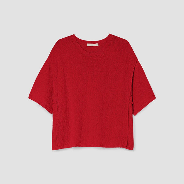 BEAUMONT ORGANIC Alessia Cotton Linen Knit Top in Scarlet