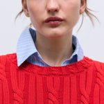 THE NEW SOCIETY Bluebell Cotton Jumper in Tulip Red