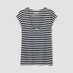 BEAUMONT ORGANIC Tamsin-Sue Cotton Jersey Stripe Top in Black/White