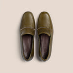THE KEEP Rowan Heeled Loafers in Olive Green