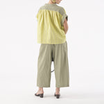 ORFEO Sabrina Pull On Wide Leg Trousers in Khaki