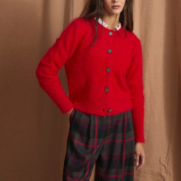 SOPHIE + LUCIE Luisa Knitted Cardigan in Red